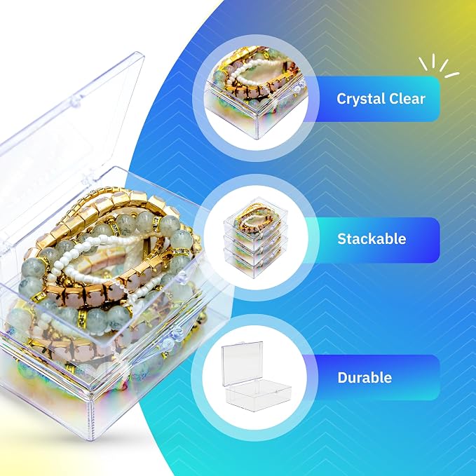 10-Pack Clear Hinged Plastic Containers, Keepsake Storage Boxes, 3 1/2" L x 2 - Image 4