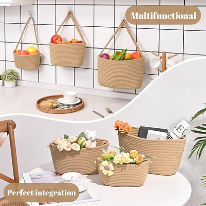 Hanging Basket, 3-Tier Woven Wall Basket - Image 2