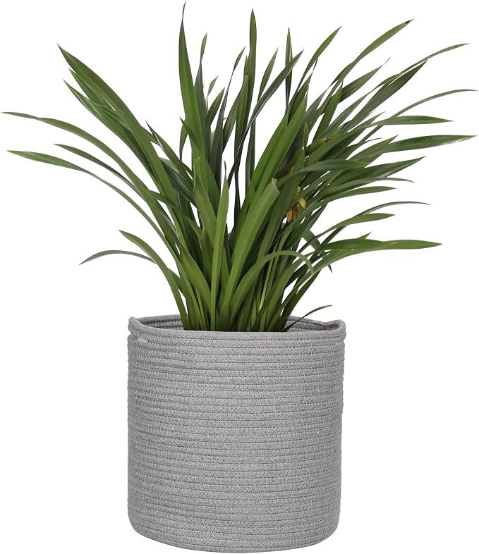 MEGASKET Cotton Rope Plant Basket, Woven Baskets Planter by MEGASKET