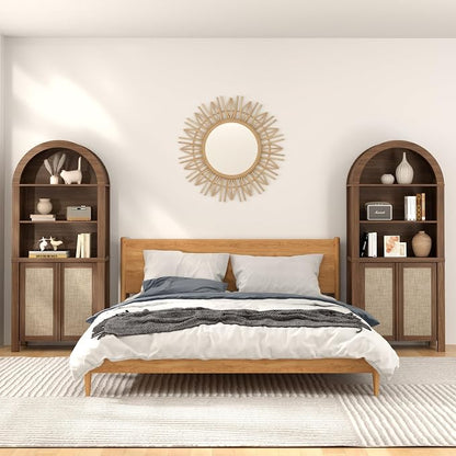 Yechen Arched Bookcase, 70.5" Tall Bookcase - Image 8