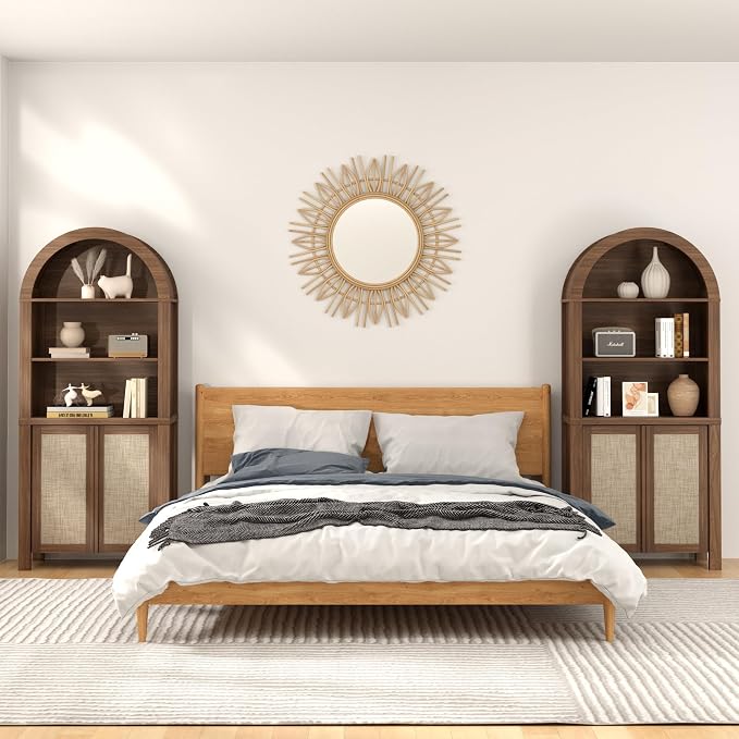 Yechen Arched Bookcase, 70.5" Tall Bookcase - Image 8