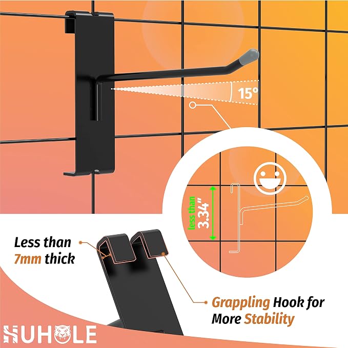 HUHOLE Gridwall Hooks 2 Inch, Hook - Image 3