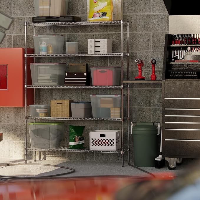 14" Deep x 54" Wide x 74" Height Wire Shelving Kit | 5-Tier | NSF Commercial - Image 2