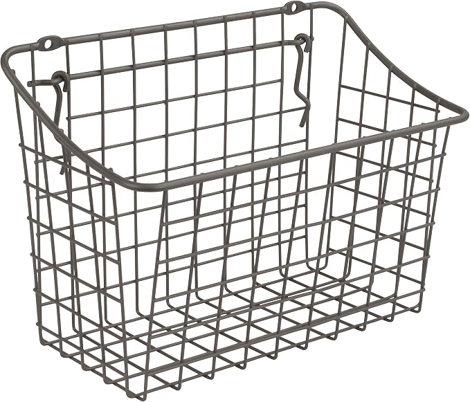 Spectrum Large Wire Basket Pegboard Wall Organizer Metal Pegboard Storage Bin by Unknown