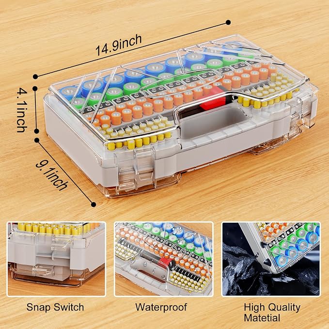 Battery Organizer Storage Case, Battery Storage Holder Organizer Box - Image 4