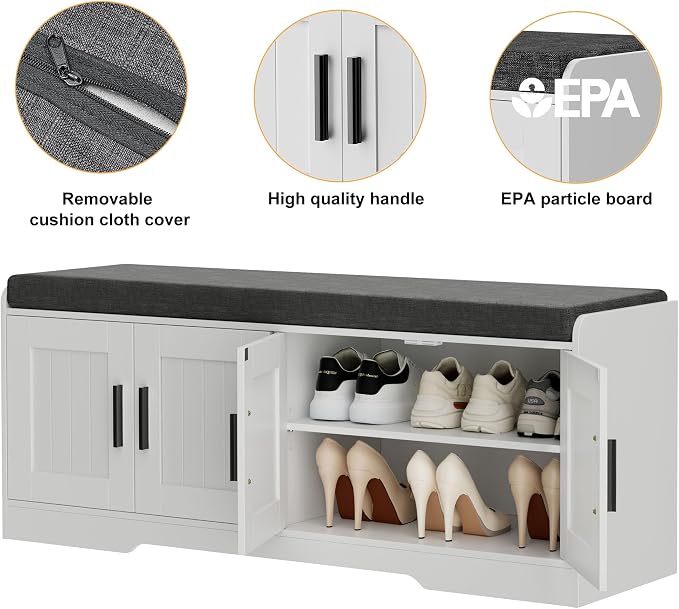 Homleke 2-Tier Storage Bench, Shoe Bench - Image 9