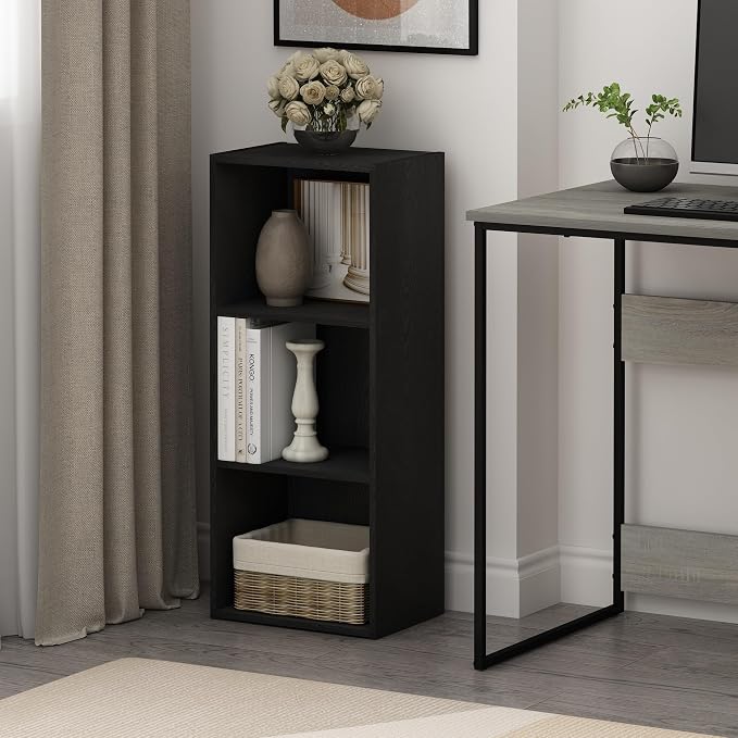 Furinno LUDER Book Shelf, 3-Cube Bookcase, Open Storage Shelf, 9.3 x 12 x 31.5 by Furinno-FitsYourSpaceFitsYourBudget