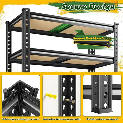 60.1" H Garage Storage Shelves 1990LBS Storage Shelves, 5 Tier Adjustable Metal - Image 7