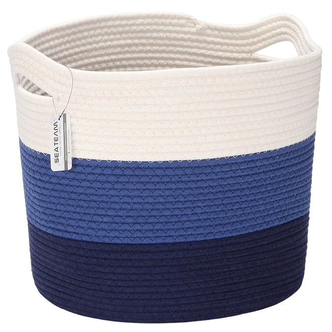 Sea Team Oval Large Cotton Rope Woven Storage Basket by SeaTeam