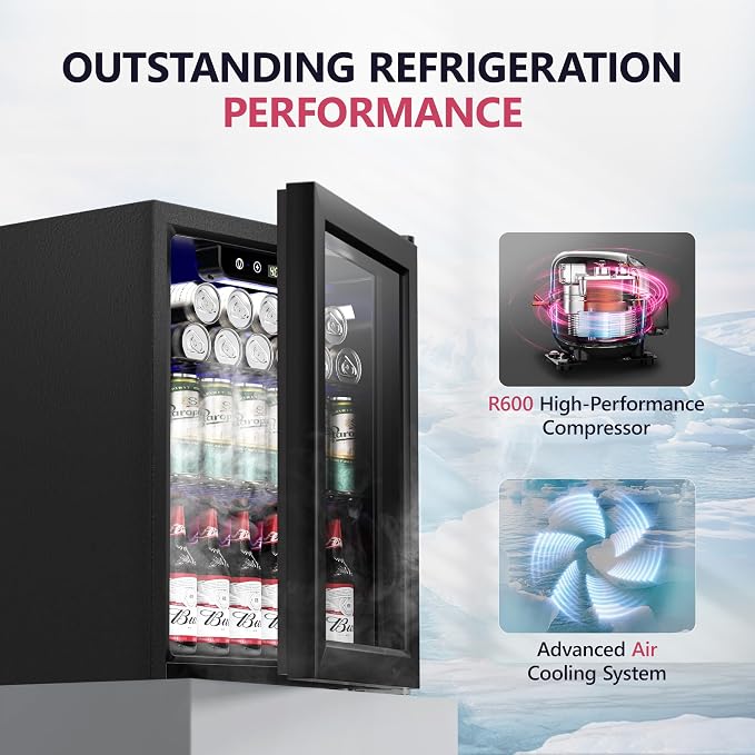 Beverage Refrigerator Cooler, 16 Bottle 68 Can Mini Fridge - Image 3