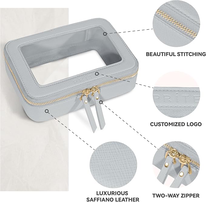 Prite Clear Makeup Bag Cosmetic Organizer Case Waterproof Travel Toiletry Bag - Image 4