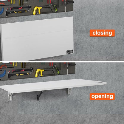VEVOR Wall Mounted Folding Table, 31.5" x 23.6" Wall Mount Drop Leaf Table - Image 9