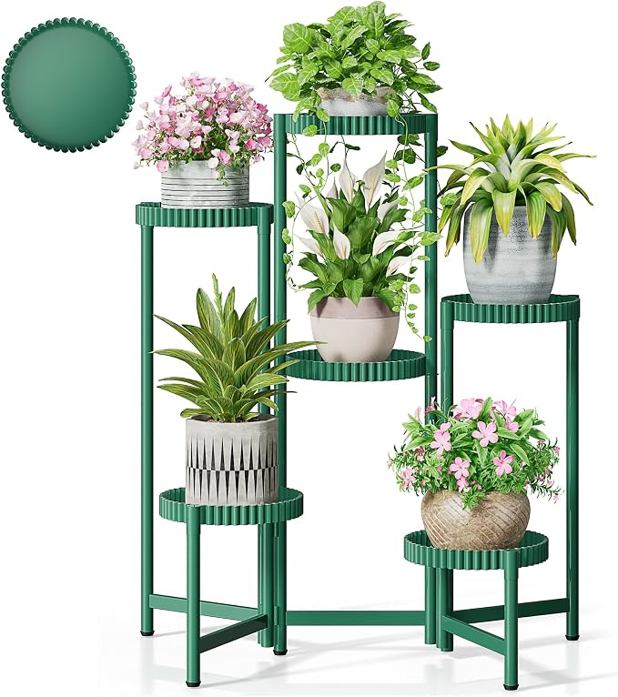 6 Tier Large Plant Stand Indoor, 7.9 Inch Wide Tall Corner Metal Plant Stands by Unknown