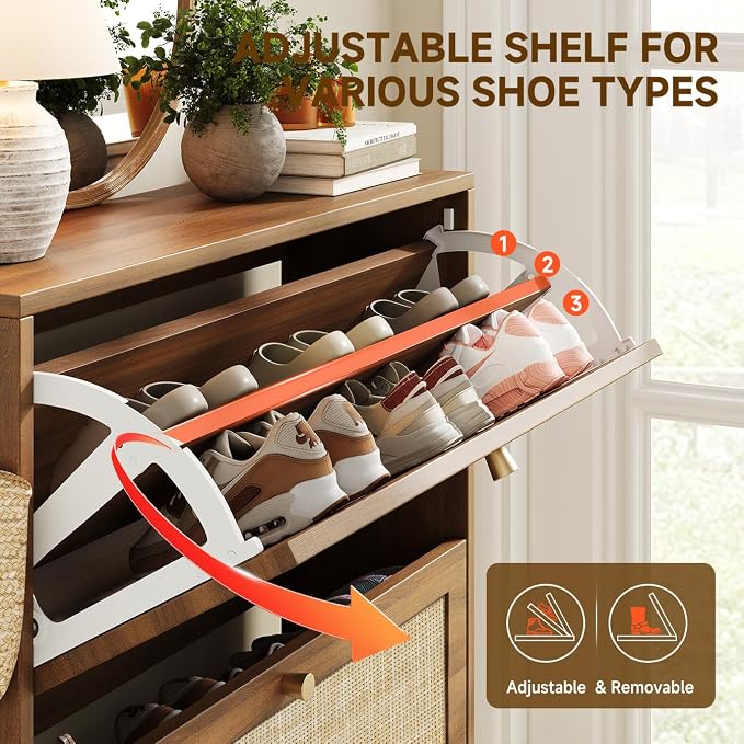 Nicetree Shoe Storage Cabinet for Entryway, Slim Shoe Rack - Image 4