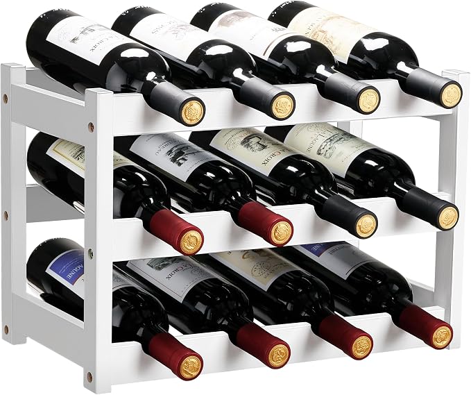 VASMIA Bamboo Wine Rack, Sturdy and Durable Wine Storage Cabinet Shelf by VASMIA