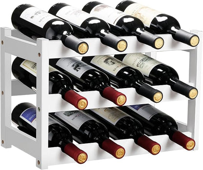 VASMIA Bamboo Wine Rack, Sturdy and Durable Wine Storage Cabinet Shelf by VASMIA
