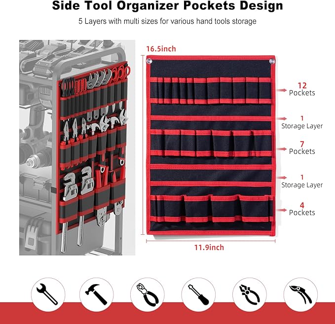 JUNNUJ Large Power Tool Organizer Cart - Image 3
