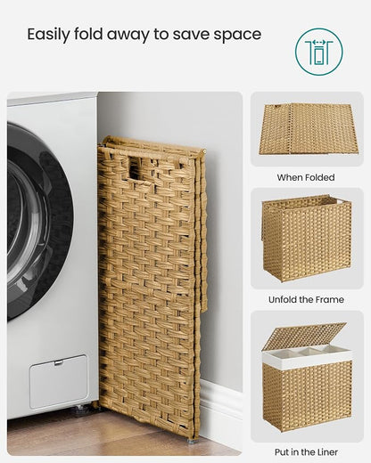 SONGMICS Laundry Hamper with Lid, 42.3 Gallons, Rolling Laundry Basket with - Image 9