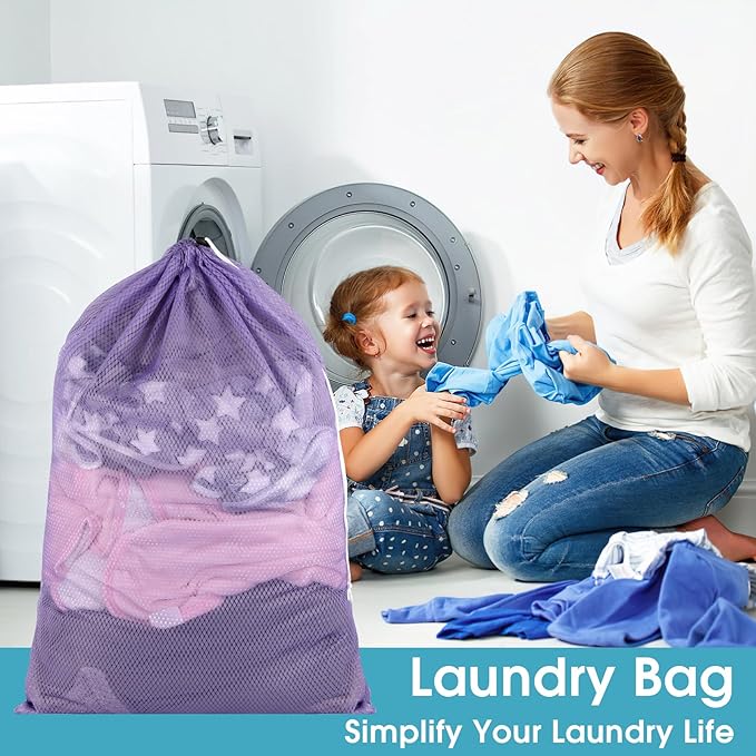 2 Pack Mesh Laundry Bags, 23 x 34 Inches Heavy Duty Mesh Laundry Bag, Large - Image 5
