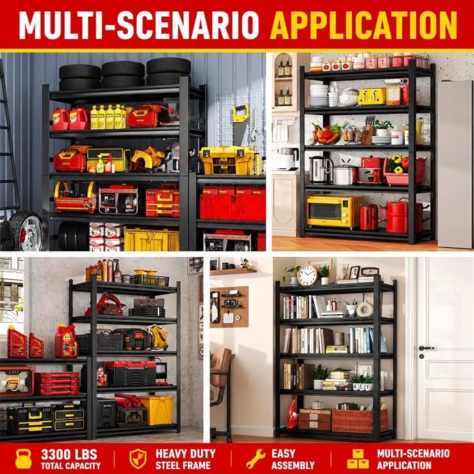 Garage Shelving, 2-in-1 Adjustable Storage Shelves - Image 7