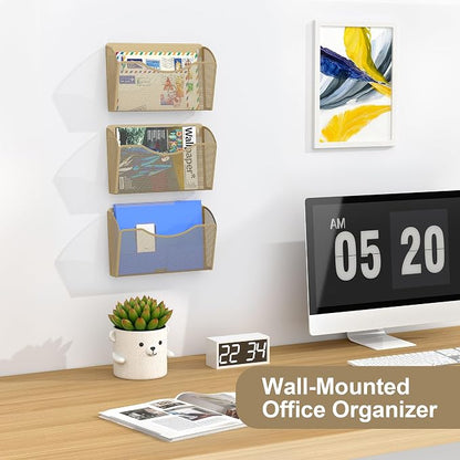 EasyPAG Wall File Organizer, Metal Mesh Hanging File Folder Holder - Image 3