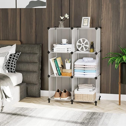AWTATOS Closet Organizer 6 Cube Closet Storage Shelves DIY Stackable Clothes - Image 5