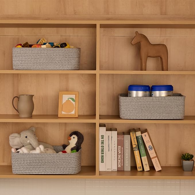Large Shallow Organizing Baskets 15x11x5.1 Inches - Image 3