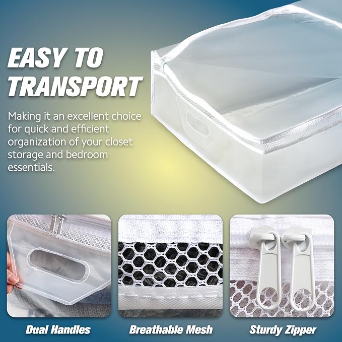 HIBAG 20 Gallon Under Bed Storage Containers, Underbed Clothing Storage Bins - Image 6