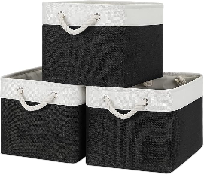 Bidtakay Black Storage Baskets for Shelves Collapsible Organizer Baskets for by BidtakayBaskets