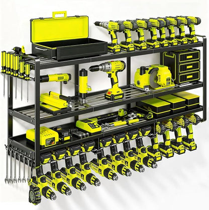 49" Heavy Duty Wall Mount Power Tool Organizer, 4-Tier Storage Rack by Unknown