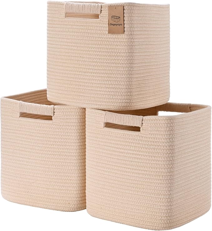 11 Inch Storage Cubes, 3 Pack Cube Storage Bins by Degeyoyo