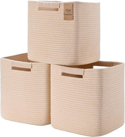 11 Inch Storage Cubes, 3 Pack Cube Storage Bins by Degeyoyo