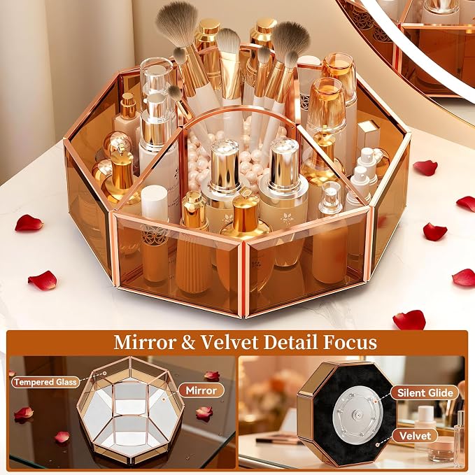 CoralHouse 360° Rotating Makeup Organizer Spinning Vanity Organizer - Image 2