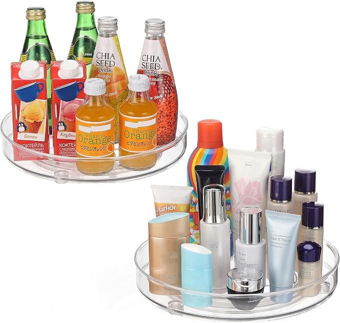 URALFA 2-Pack Lazy Susan Cabinet Organizer, Plastic Rotating Round Lazy Susan by URALFA