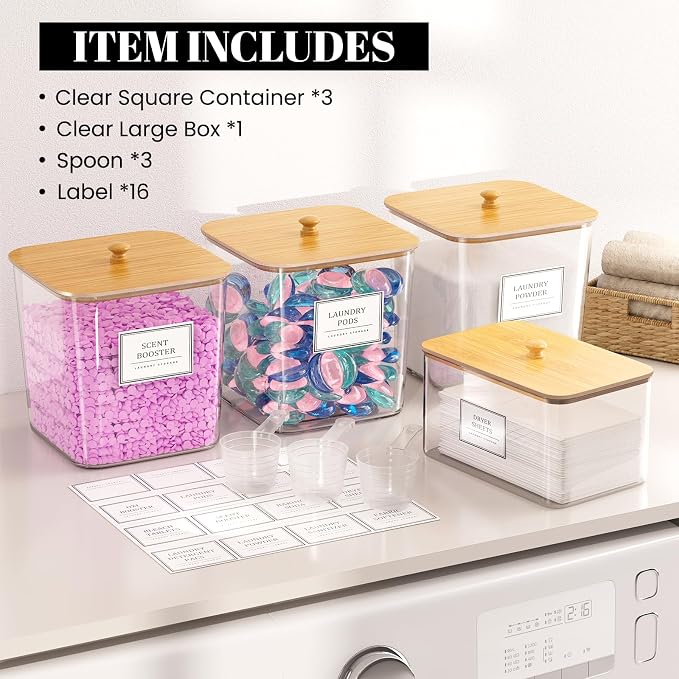 Laundry Pods Storage Container, Detergent Powder Container, - Image 5