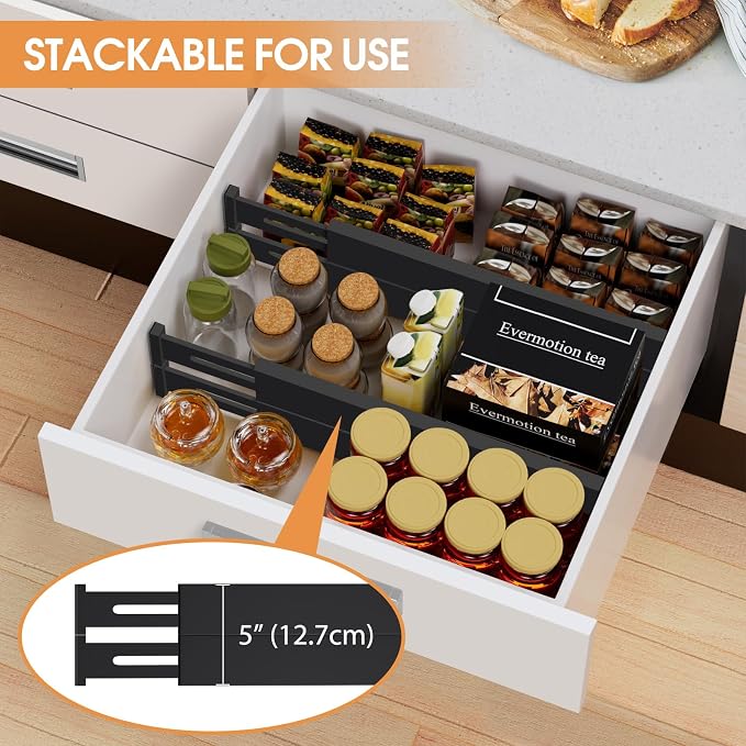 Bamboo Drawer Dividers Organizers, Kitchen Drawer Organizer, Adjustable Drawer - Image 5