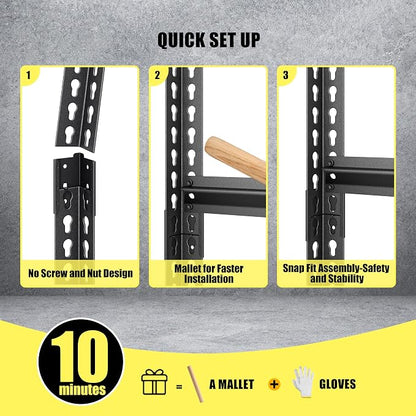 48" W Garage Storage Shelves Heavy Duty, 3000LBS Loads Adjustable Garage - Image 5