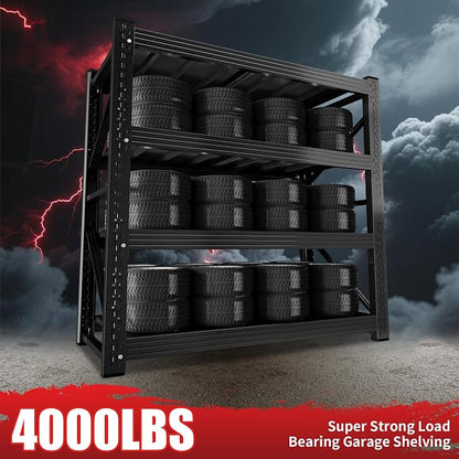 4000LBS Garage Shelving 48" W Garage Shelving Heavy Duty 4-Tier Metal Storage - Image 4