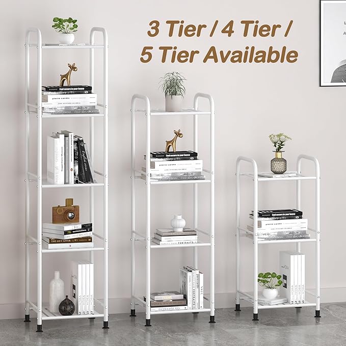JSB 3 Tier Narrow Bathroom Shelving Unit, Kitchen Storage Rack Organizer Metal - Image 5