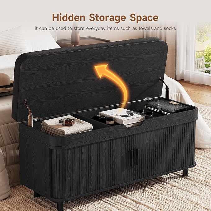 ONBRILL 43.3" Shoe Storage Bench - Image 3