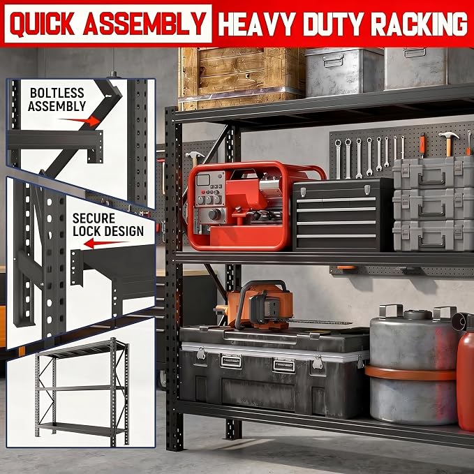 67" W Heavy Duty Garage Shelving, 6000 LBS Metal Storage Shelves - Image 5