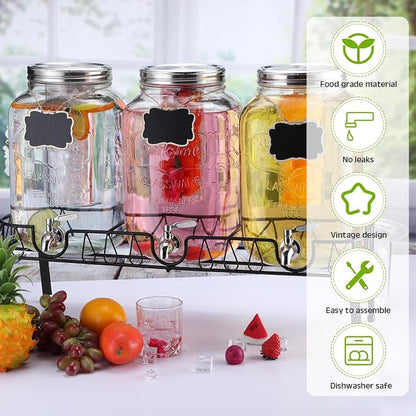 Lallisa 3 Pcs 2 Gallon Glass Drink Dispenser - Image 6