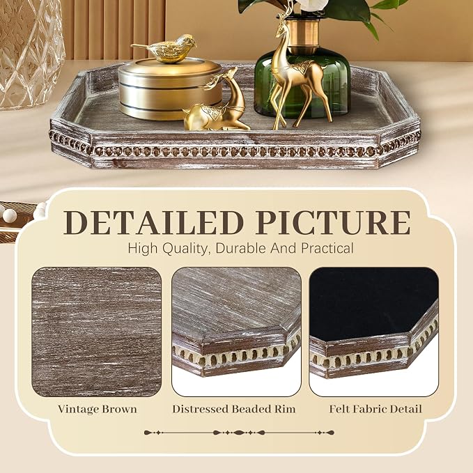 Wooden Decorative Tray, Rustic Serving Tray - Image 6