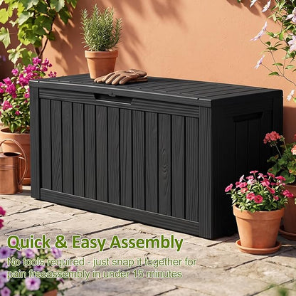 ROJIK 95 Gallon Outdoor Storage Box Waterproof, Weatherproof Deck Boxes Outdoor - Image 5