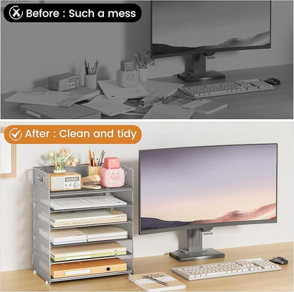 Subekyu 6 Tier Paper Organizer for Desk - Image 2