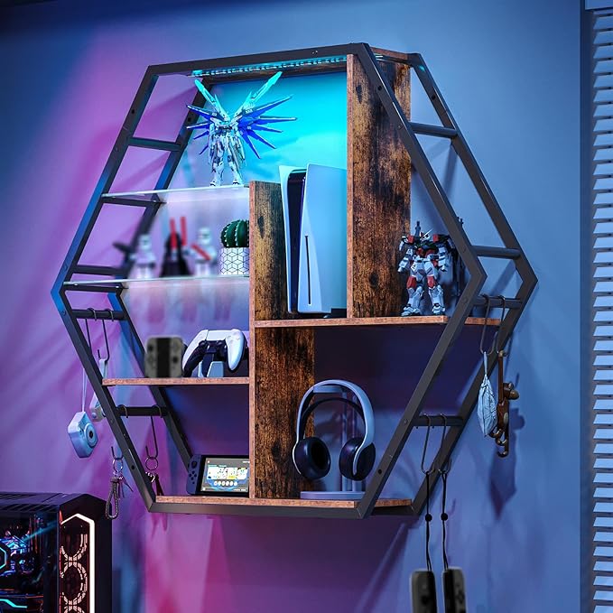 Saudism Floating Shelves with Lights, Led Shelves by Saudism