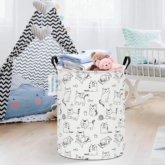LANGYASHAN Laundry Basket Canvas Fabric Collapsible Organizer Basket - Image 6