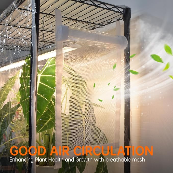 Bstrip Indoor Greenhouse with Grow Light, 5-Tier 47.2"x17.8"x71" Metal Plant - Image 3