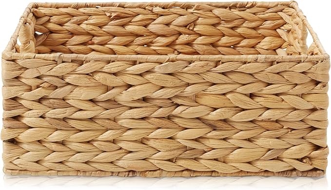 Casafield Set of 2 Water Hyacinth Pantry Baskets, 12-1/2" x 17" x 8", - Image 4