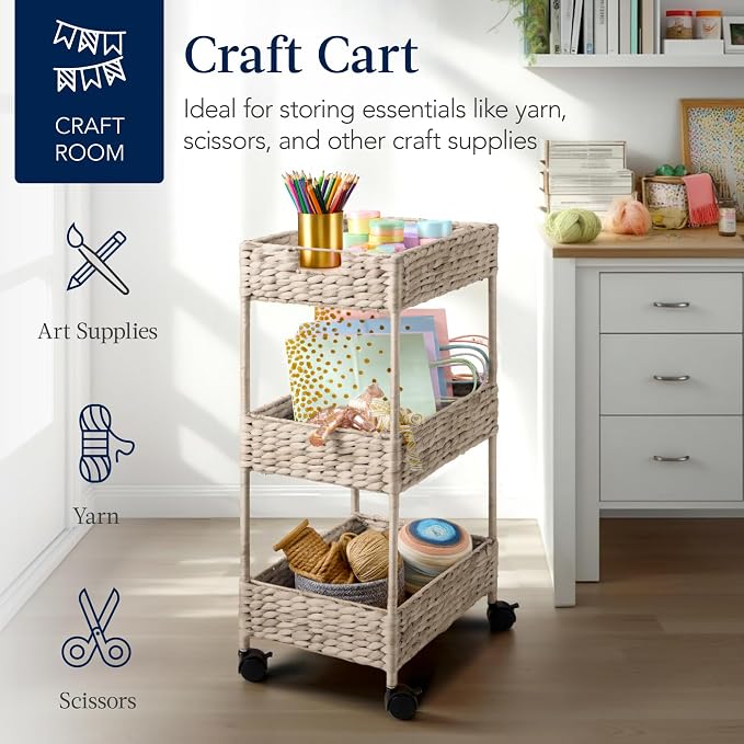 Best Choice Products 3-Tier Water Hyacinth Rolling Nursery Caddy w/Wheels - Image 7